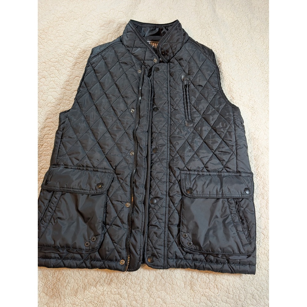 Repair Design Under Construction Mens Black Quilted Vest Size Small RP-7126